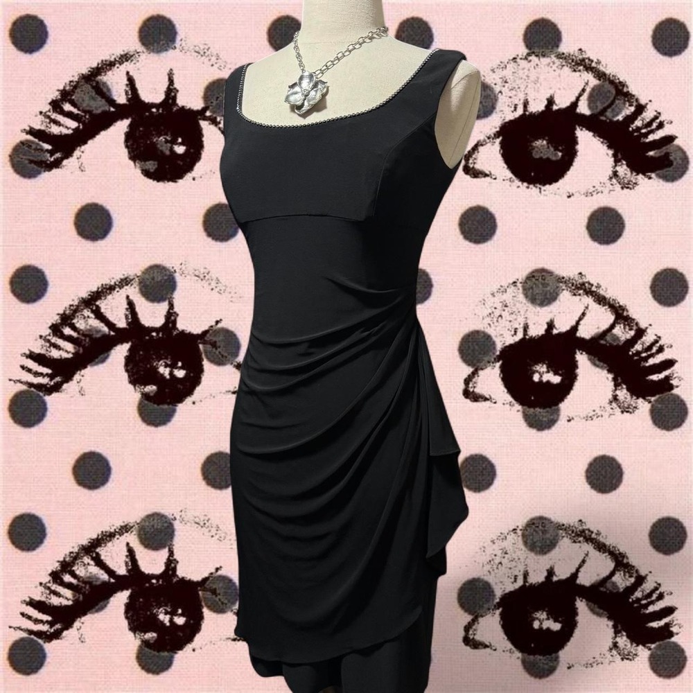 Y2K Black Ruched Mini Dress 🖤 Size 4